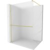 Mexen Kioto+, sprchová zástena Walk-In s poličkou a vešiakom 120 x 200 cm, 8mm sklo námraza, zlatý matný profil, 800-120-121-55-30