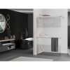 Mexen Kioto+, sprchová zástena Walk-In s poličkou a vešiakom 90 x 200 cm, 8mm číre sklo-námraza, medený matný profil, 800-090-121-65-35