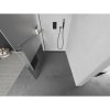 Mexen Kioto+, sprchová zástena Walk-In s poličkou a vešiakom 100 x 200 cm, 8mm číre sklo-námraza, grafitový profil, 800-100-121-66-35