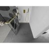 Mexen Kioto+, sprchová zástena Walk-In s poličkou a vešiakom 70 x 200 cm, 8mm číre sklo biely vzor, zlatý matný profil, 800-070-121-55-97