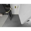 Mexen Kioto+, sprchová zástena Walk-In s poličkou a vešiakom 120 x 200 cm, 8mm číre sklo čierny vzor, zlatý matný profil, 800-120-121-55-77