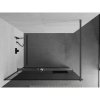 Mexen Kioto+, sprchová zástena Walk-In s poličkou a vešiakom 140 x 200 cm, 8mm šedé sklo, grafitový profil, 800-140-121-95-40