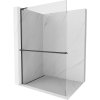 Mexen Kioto+ L, sprchová zástena Walk-In s poličkou a vešiakom 60 x 200 cm, 8mm číre sklo, čierny profil, 800-060-123-70-00
