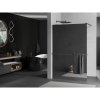 Mexen Kioto+, sprchová zástena Walk-In s poličkou a vešiakom 130 x 200 cm, 8mm sklo vzor zrkadlo, grafitový profil, 800-130-121-95-50
