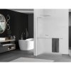 Mexen Kioto+ L, sprchová zástena Walk-In s poličkou a vešiakom 100 x 200 cm, 8mm sklo námraza, chrómový profil, 800-100-123-01-30