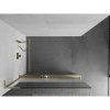 Mexen Kioto+ L, sprchová zástena Walk-In s poličkou a vešiakom 80 x 200 cm, 8mm číre sklo-námraza, zlatý matný profil, 800-080-123-55-35