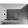 Mexen Kioto+ L, sprchová zástena Walk-In s poličkou a vešiakom 90 x 200 cm, 8mm sklo námraza, grafitový profil, 800-090-123-66-30