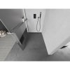 Mexen Kioto+ L, sprchová zástena Walk-In s poličkou a vešiakom 110 x 200 cm, 8mm číre sklo-námraza, grafitový profil, 800-110-123-95-35