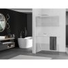 Mexen Kioto+ L, sprchová zástena Walk-In s poličkou a vešiakom 70 x 200 cm, 8mm číre sklo-námraza, brúsená oceľ profil, 800-070-123-97-35