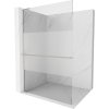 Mexen Kioto+ L, sprchová zástena Walk-In s poličkou a vešiakom 70 x 200 cm, 8mm číre sklo-námraza, brúsená oceľ profil, 800-070-123-97-35