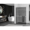 Mexen Kioto+ L, sprchová zástena Walk-In s poličkou a vešiakom 120 x 200 cm, 8mm šedé sklo, biely profil, 800-120-123-20-40