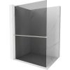 Mexen Kioto+ L, sprchová zástena Walk-In s poličkou a vešiakom 70 x 200 cm, 8mm šedé sklo, brúsená oceľ profil, 800-070-123-97-40