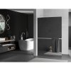 Mexen Kioto+ L, sprchová zástena Walk-In s poličkou a vešiakom 100 x 200 cm, 8mm sklo vzor zrkadlo, biely profil, 800-100-123-20-50