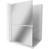 Mexen Kioto+ L, sprchová zástena Walk-In s poličkou a vešiakom 100 x 200 cm, 8mm sklo vzor zrkadlo, biely profil, 800-100-123-20-50