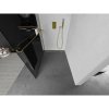 Mexen Kioto+ L, sprchová zástena Walk-In s poličkou a vešiakom 120 x 200 cm, 8mm šedé sklo, zlatý lesklý profil,800-120-123-50-40