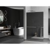 Mexen Kioto+ L, sprchová zástena Walk-In s poličkou a vešiakom 110 x 200 cm, 8mm sklo vzor zrkadlo, brúsená oceľ profil, 800-110-123-97-50