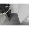 Mexen Kioto+ L, sprchová zástena Walk-In s poličkou a vešiakom 90 x 200 cm, 8mm číre sklo čierny vzor, biely profil, 800-090-123-20-78