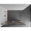 Mexen Kioto+ L, sprchová zástena Walk-In s poličkou a vešiakom 120 x 200 cm, 8mm číre sklo biely vzor, medený matný profil, 800-120-123-65-97