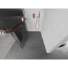 Mexen Kioto+ L, sprchová zástena Walk-In s poličkou a vešiakom 90 x 200 cm, 8mm sklo s rebrovým vzorom, ružové zlato profil, 800-090-123-60-09