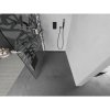Mexen Kioto+ L, sprchová zástena Walk-In s poličkou a vešiakom 110 x 200 cm, 8mm číre sklo biely vzor, grafitový profil, 800-110-123-95-85