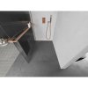 Mexen Kioto+ L, sprchová zástena Walk-In s poličkou a vešiakom 100 x 200 cm, 8mm sklo s rebrovým vzorom, medený matný profil, 800-100-123-65-09