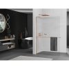 Mexen Kioto+ L, sprchová zástena Walk-In s poličkou a vešiakom 100 x 200 cm, 8mm sklo s rebrovým vzorom, medený matný profil, 800-100-123-65-09