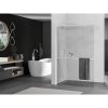 Mexen Kioto+, sprchová zástena Walk-In s poličkou a vešiakom 105 x 200 cm, 8mm číre sklo, biely profil, 800-105-121-20-00