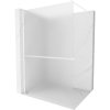 Mexen Kioto+, sprchová zástena Walk-In s poličkou a vešiakom 140 x 200 cm, 8mm sklo námraza, biely profil, 800-140-121-20-30