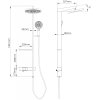 Mexen Dizzy, sprchová sada s ručnou a dažďovou hlavicou, biela, 78104-20