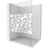 Mexen Kioto L, sprchová zástena Walk-In 70 x 200 cm, 8mm číre sklo biely vzor, zlatý lesklý profil,800-070-103-50-78