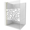 Mexen Kioto L, sprchová zástena Walk-In 90 x 200 cm, 8mm číre sklo biely vzor, zlatý matný profil, 800-090-103-55-85
