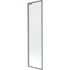 Mexen Next L, 1-krídlová vaňová zástena 50 x 150 cm, 6mm číre sklo-čierny vzor, grafitový profil, 895-050-000-03-70-66