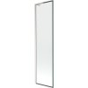 Mexen Next L, 1-krídlová vaňová zástena 50 x 150 cm, 6mm číre sklo-čierny vzor, 6mm číre sklo, profil brúsená oceľ, 895-050-000-03-70-97