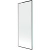 Mexen Next L, 1-krídlová vaňová zástena 70 x 150 cm, 6mm číre sklo-čierny vzor, 6mm číre sklo, profil brúsená oceľ, 895-070-000-03-70-97