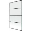 Mexen Next L, 1-krídlová vaňová zástena 100 x 150 cm, 6mm číre sklo-čierny vzor, chrómový profil, 895-100-000-03-77-01