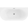 Mexen Oval, voľne stojaca nástenná vaňa 150 x 75 cm, biela, čierny matný prepad, 52671507500-70