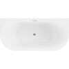 Mexen Oval, voľne stojaca nástenná vaňa 150 x 75 cm, biela-čierna, chrómový prepad, 52671507575-01