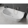 Mexen Oval, voľne stojaca nástenná vaňa 170 x 80 cm, biela, brúsená oceľ prepad, 52671708000-97
