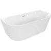 Mexen Oval, voľne stojaca nástenná vaňa 170 x 80 cm, biela, brúsená oceľ prepad, 52671708000-97