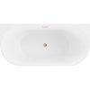 Mexen Oval, voľne stojaca nástenná vaňa 180 x 80 cm, biela-čierna, medený prepad, 52671808075-65