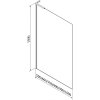 Mexen Next L, 1-krídlová vaňová zástena 50 x 150 cm, 6mm sklo s rebrovým vzorom, 6mm číre sklo, profil brúsená oceľ, 895-050-000-03-09-97