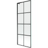 Mexen Next L, 1-krídlová vaňová zástena 70 x 150 cm, 6mm číre sklo-čierny vzor, čierny profil, 895-070-000-03-77-70