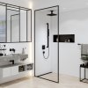 Hansgrohe, prívod od stropu E 100 mm, čierna matná, HAN-24338670