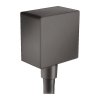 Hansgrohe FixFit, nástenné kolienko Square so spätným ventilom, kartáčovaný čierny chróm, HAN-26455340