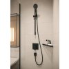 Hansgrohe FixFit, nástenné kolienko Square so spätným ventilom, matná čierna, HAN-26455670