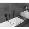 Hansgrohe FixFit, nástenné kolienko Square so spätným ventilom, matná čierna, HAN-26455670