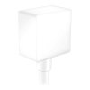 Hansgrohe FixFit, nástenné kolienko Square so spätným ventilom, matná biela, HAN-26455700