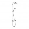Hansgrohe Croma 220, Showerpipe 220 mm 1jet Reno, otočné sprchové rameno 400 mm, chrómová, HAN-27224000