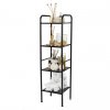 Erga Lexa, kúpeľňový kovový regál so 4 policami 28x33x114,5 cm, čierna matná, ERG-YKA-P.LEXA-4-BLK