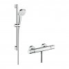 Hansgrohe Croma Select E, sprchová súprava Vario s termostatom Ecostat Comfort a sprchovou tyčou 65 cm, biela/chrómová, HAN-27081400